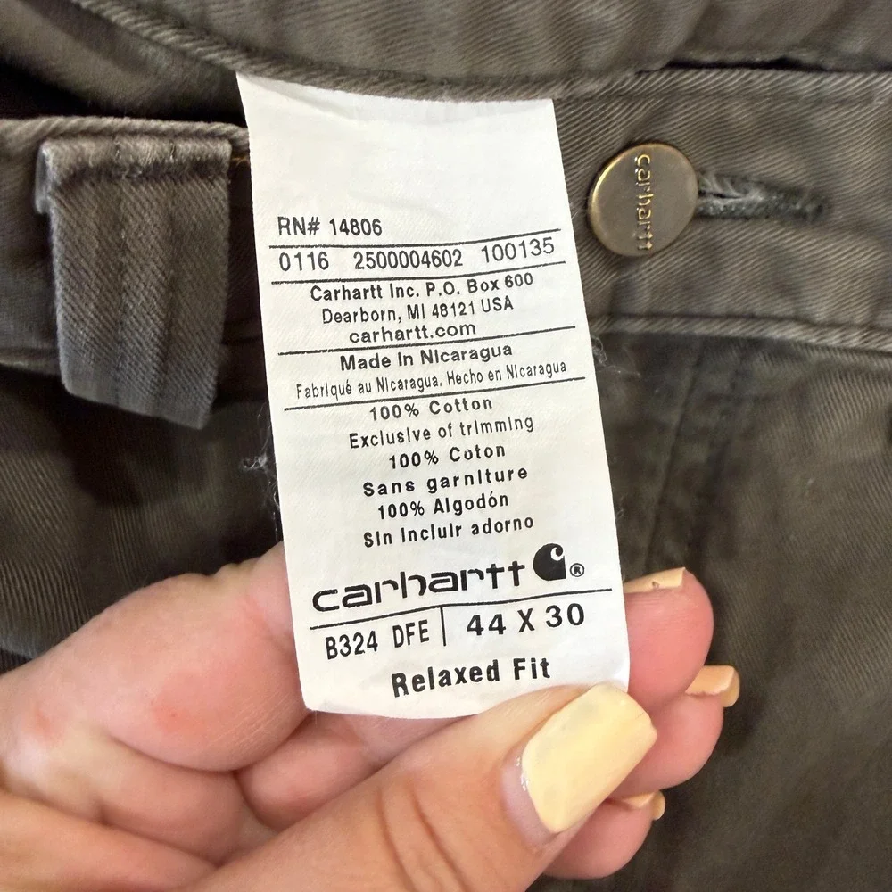 Carhartt Carpenter Pants Mens 44x30‎ Brown Relaxed Fit  Canvas Utility